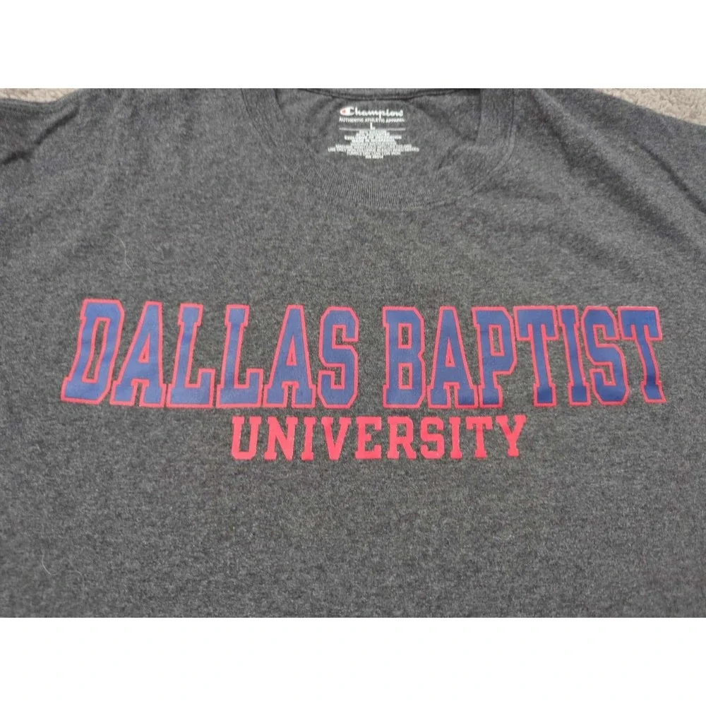 Dalls Baptist‎ University T Shirt Mens Large Gray Short Sleeve NCAA Champion - Picture 2 of 7